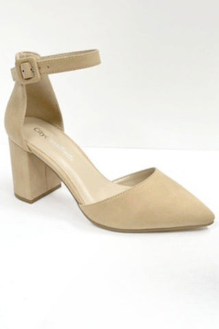 Nude Ankle Strap Pump