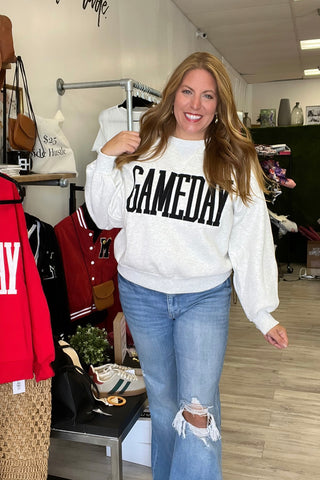 Heather Beige And Black Gameday Sweatshirt