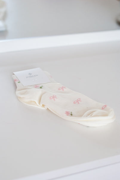 The Bloom Society Bow Socks