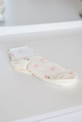 The Bloom Society Bow Socks
