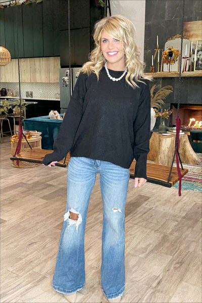 (Pre-Order) Black Oversized Sweater Set (Sweater Only)